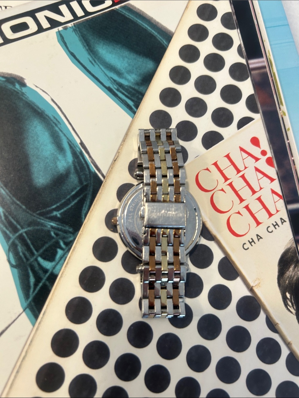 Michael Kors Silver and Rose Gold Crystal Bezel Bracelet Watch - Picture 3 of 5